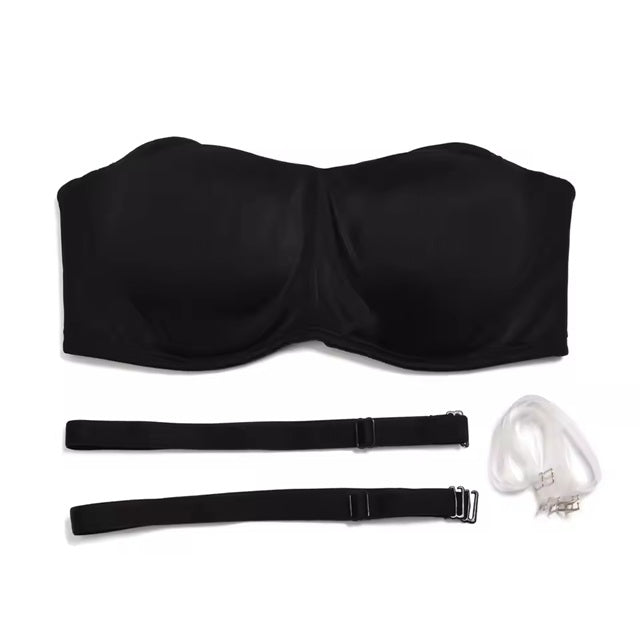 Curvear White Soft Strapless Bras with Adjustable Silicone, Padded, Comfort Fit, Quality Support, Seamless, Lightweight, Everyday Wear.