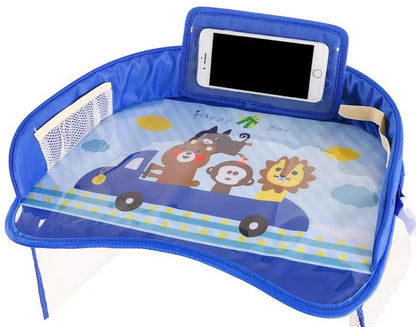 CURVEAR ®️Multifunctional Cartoon Car Safety Seat Tray Waterproof Stroller Holder Kids Toys Food Drink Table Portable Car Baby Seat Table