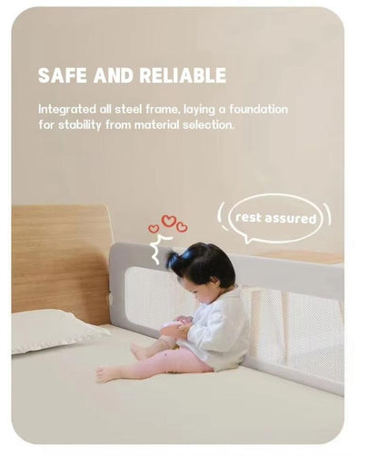 CURVEAR®️120CM Baby Safety Bed Rail, Child Safety Bedside Barrier, Adjustable Bed Fence for Toddler Protection and Safety.