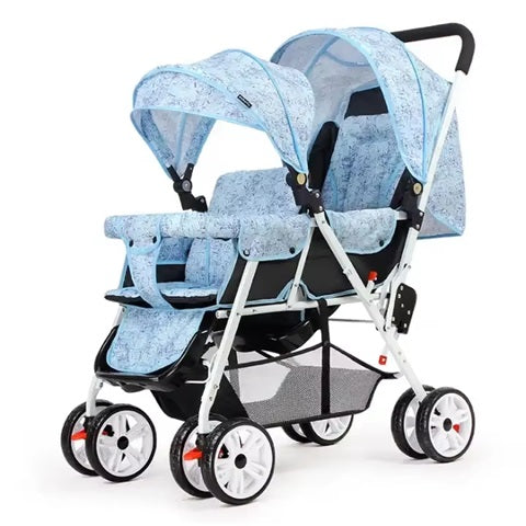 Curvear Stroller Buggy Lightweight Double Stroller with Independent Awning, Low Front Seat for Stroller, High Rear Seat, Stroller Foldable for Travel.