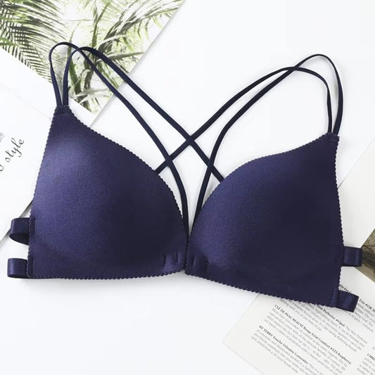 Curvear Custom Front Buckle Beauty Back Bra No Steel Ring Small Chest Gather up Underwear Feminine Sense Seamless One-piece Slim Bra.